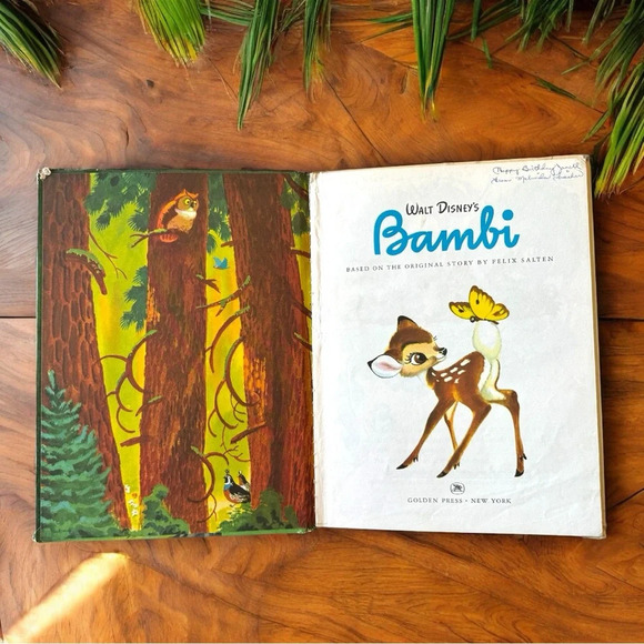 VINTAGE 1968 Disney Bambi Hardcover Book - Picture 5 of 14